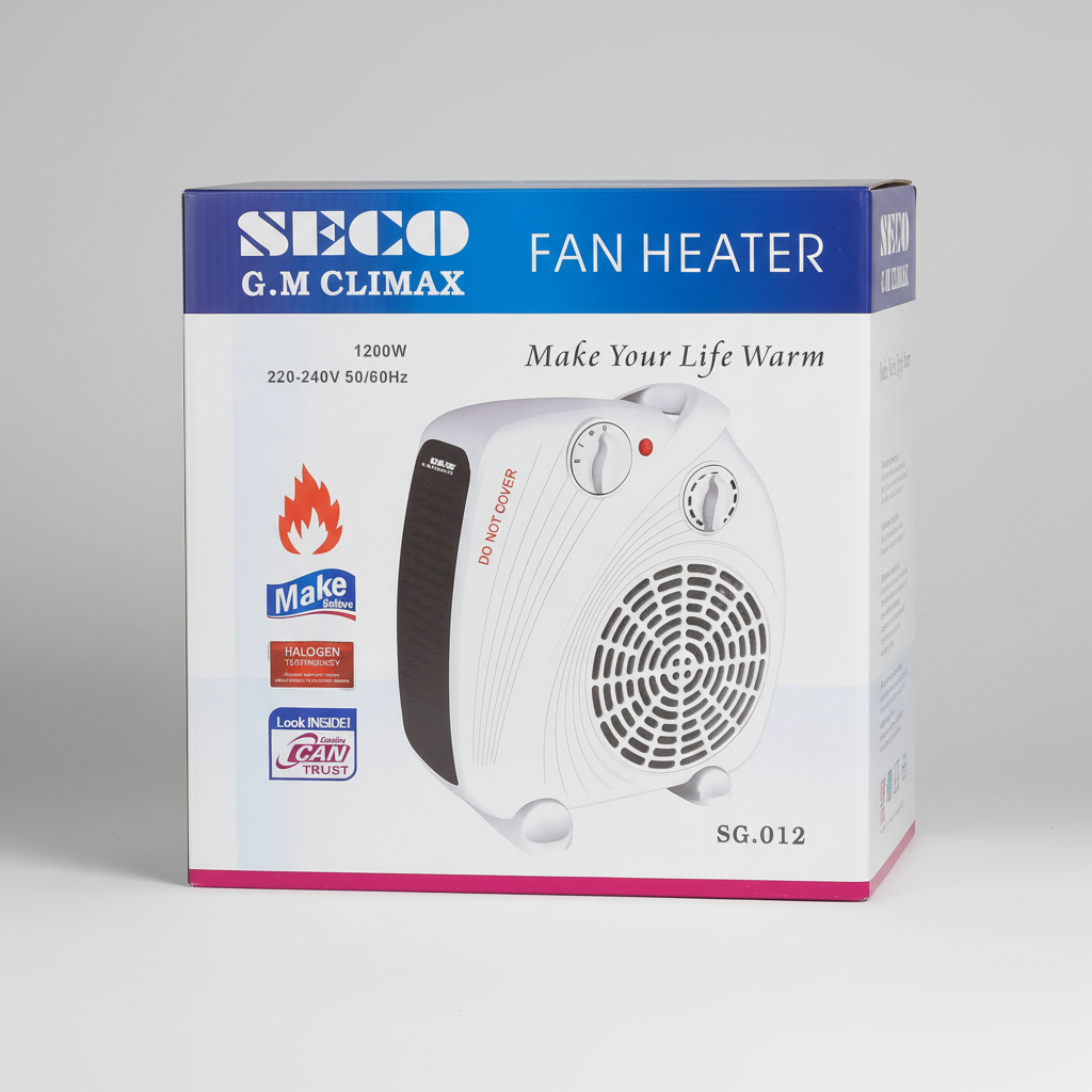 Portable Electric Fan Heater SECO SG 0.12 – 600W/1200W Mini Heater